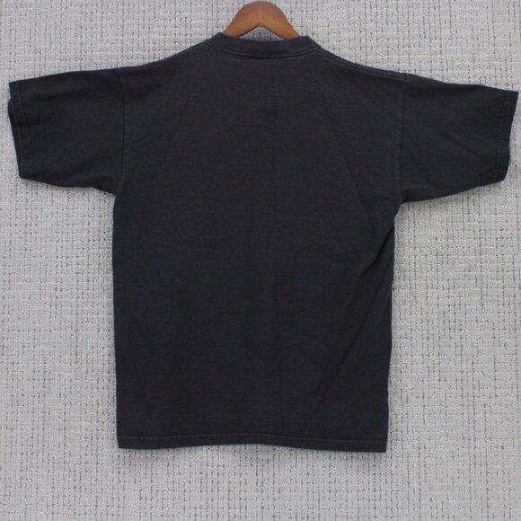 Vintage Time Out Shirt Mens Medium M Black Faded Crewneck BWM Logo Embroidered - Picture 7 of 9